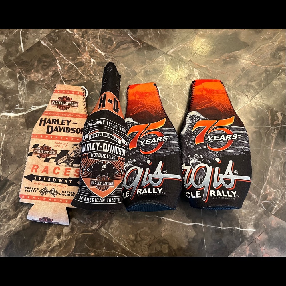 Harley-Davidson and 75th Anniversary Sturgis Bottle Koozies